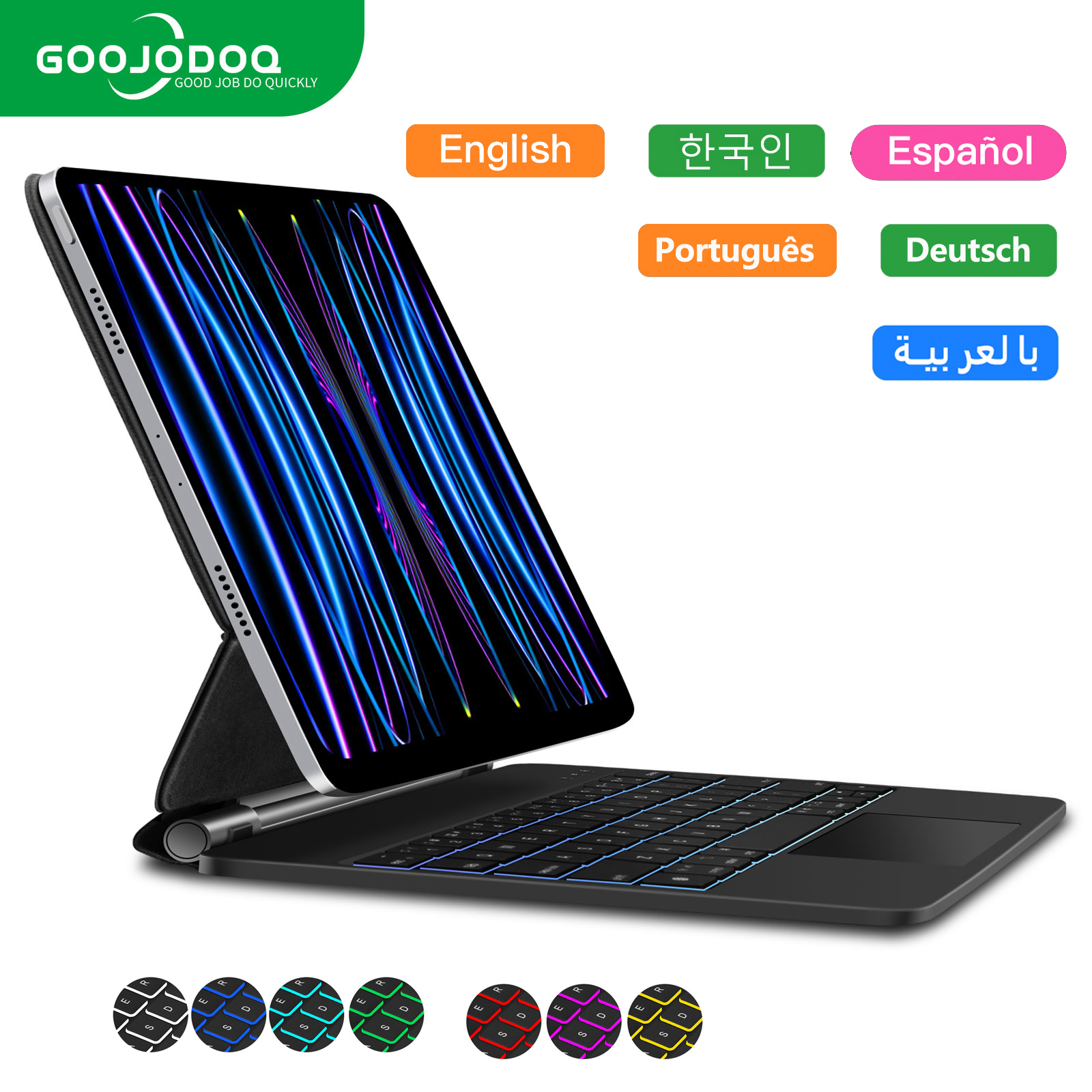 GOOJODOQ Backlight Magic Keybo - огляд і ціна Ipad Cover Folio