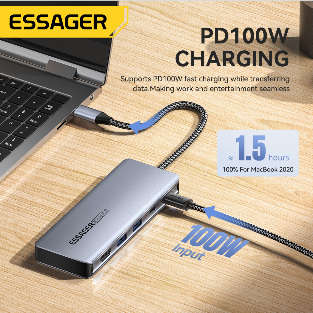 Essager USB C Hub With M.2 SSD - огляд і ціна Hdmi Adapter Tablet